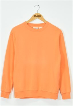 Vintage Plain Sweatshirt Orange Medium