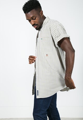 VINTAGE 80S TOMMY HILFIGER SHORT SLEEVE SHIRT/ S4437