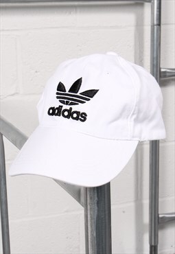 Vintage Adidas Cap in White Summer Embroidered Sports Hat