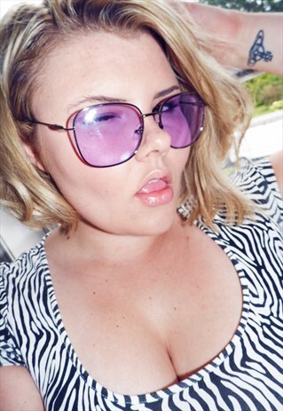 SUNGLASSES SUNNIES GLASSES PURPLE TINT OVERSIZED FESTIVAL