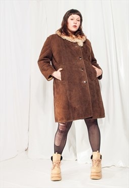 Vintage Shearling Coat 70s Penny Lane leather jacket