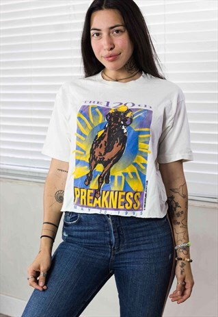 VINTAGE RACING CROP TOP REWORKED LOGO 90S X 5.7