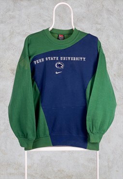 Vintage Reworked Nike Sweatshirt Green Blue Small