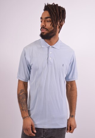 YVES SAINT LAURENT MENS VINTAGE POLO SHIRT LARGE BLUE 90S