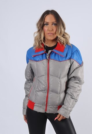 PUFFER 70'S SKI SPORTS JACKET FITTED UK 12 (EA9A)