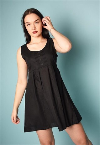 MINIMALIST GRUNGE BASICS MIDI DRESS IN BLACK
