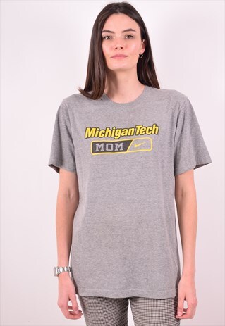 NIKE WOMENS VINTAGE T-SHIRT TOP SMALL GREY 90S