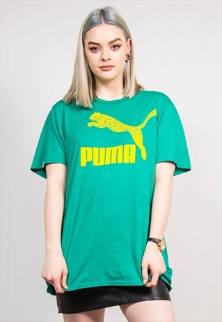 VINTAGE 90'S GREEN OVERSIZE PUMA T-SHIRT