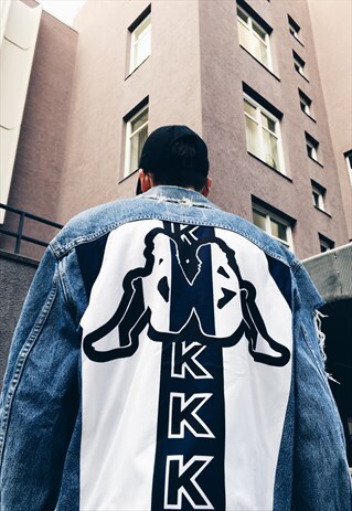 REWORKED VINTAGE 90S DISTRESSED LEVIS DENIM JACKET X KAPPA