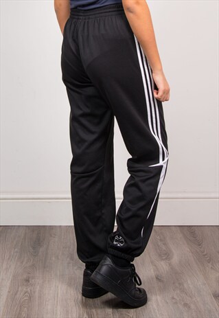 90'S VINTAGE BLACK ADIDAS TRACKSUIT BOTTOMS TROUSERS