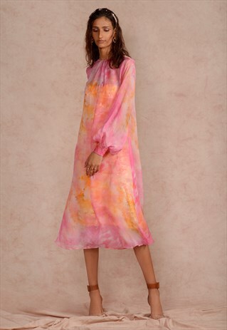 CHIFFON MIDI DRESS IN PRINT