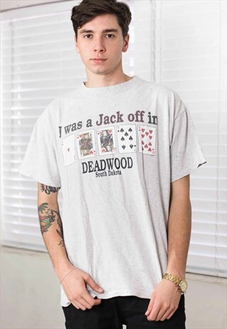 VINTAGE DEADWOOD BIKER T-SHIRT LOGO 90S XL 8.1