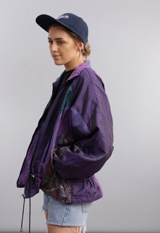 VINTAGE OVERSIZED FESTIVAL PATTERNED BOMBER JACKET Z383