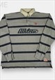 Nike Athletic vintage grey striped collared sweatshirt XXL