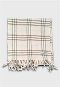 Vintage 90s Pink Nova Check Burberry Scarf in Tartan Design