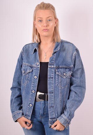 REPLAY WOMENS VINTAGE DENIM JACKET LARGE BLUE 90S