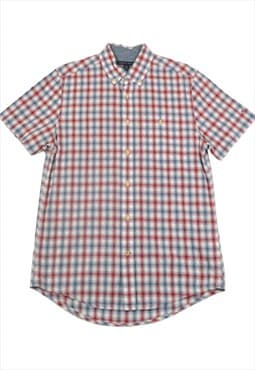 Vintage Tommy Hilfiger Shirt short slv Checked RedBlue Small
