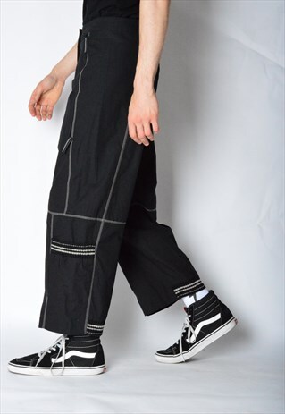 VINTAGE 90S UNISEX BLACK BAGGY PANTS
