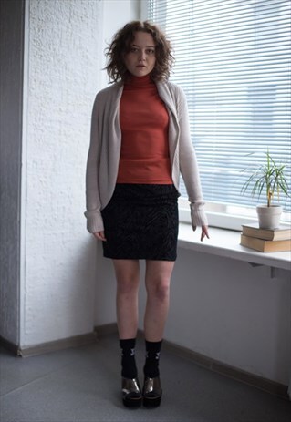 VINTAGE 90'S BEIGE KNITTED CARDIGAN