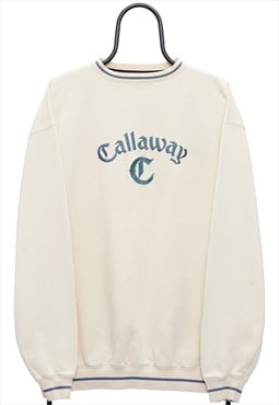 Vintage Callaway Spellout Cream Sweatshirt Mens