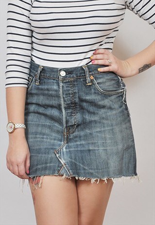 VINTAGE 501 LEVIS REWORKED DENIM MINI SKIRT