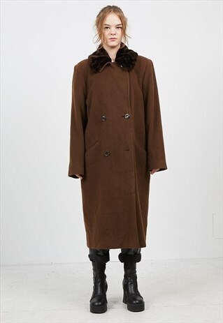 VINTAGE BROWN SCANDIA PEA WINTER COAT
