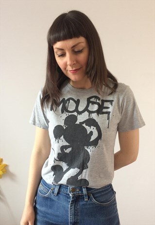 DISNEY MICKEY MOUSE GREY & BLACK T-SHIRT