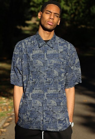VINTAGE // 80'S // PATTERNED SHIRT