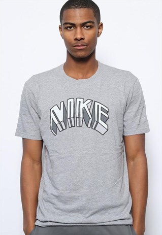 VINTAGE NIKE BIG LOGO T-SHIRT GREY