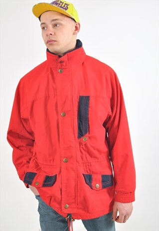 VINTAGE PARKA JACKET IN RED