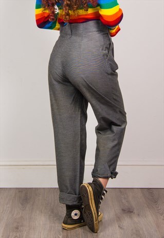 VINTAGE 90'S GREY TAPERED TROUSERS