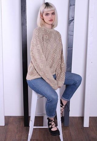 VINTAGE 90S PATTERNED JUMPER. UNISEX. OVERSIZED.