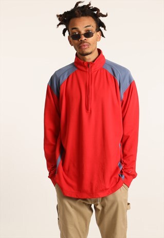 VINTAGE NIKE EMBROIDERED 1/4 ZIP SWEATSHIRT