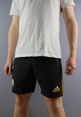 VINTAGE ADIDAS GALATASARAY SHORTS IN BLACK WITH ZIP POCKETS,
