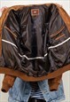 VINTAGE 90'S MEN SUEDE ZIP-UP BOMBER JACKET IN TAN