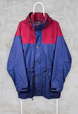 Vintage Regatta Waterproof Jacket Blue Red Large