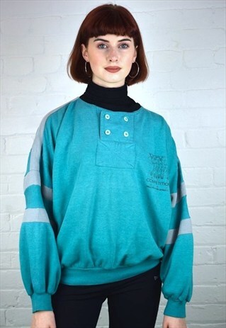 VINTAGE 90'S 1/4 BUTTON SWEATSHIRT