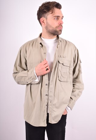 MENS VINTAGE DENIM SHIRT XL GREEN 90'S