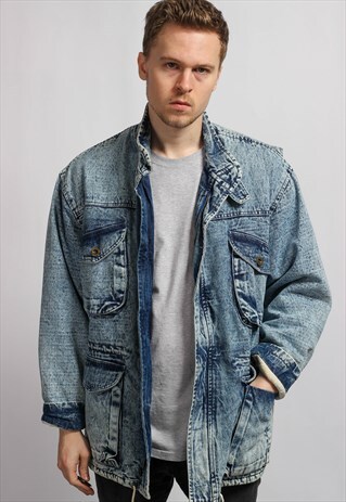 VINTAGE DENIM SHERPA JACKET