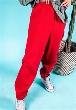 Vintage 1990s Trousers in Red with a High-waist