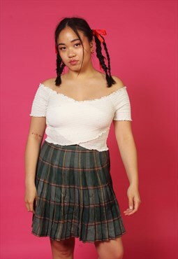 Green Tartan 90's Vintage Skirt