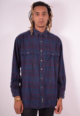 TIMBERLAND MENS VINTAGE LUMBERJACK SHIRT MEDIUM MULTI 90S