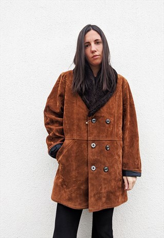 VINTAGE SUEDE SHEARLING COAT