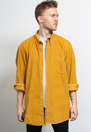 VINTAGE CORDUROY CORD SHIRT YELLOW