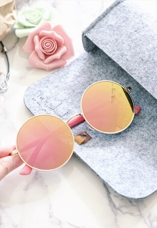 SHALEX PINK ROUND SUNGLASSES