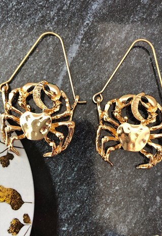 CANCER ZODIAC 18K GOLD PLATED EARRINGS