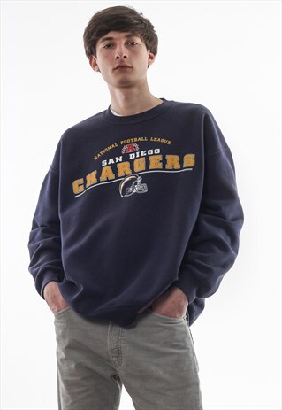 VINTAGE LEE LA CHARGERS NFL CREW NECK 90S NAVY BLUE