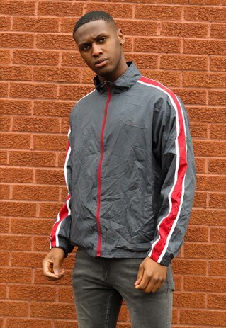 VINTAGE STARTER SHELL JACKET IN GREY