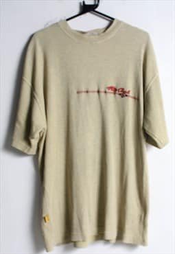 Vintage Ripcurl Y2K Walk Knit T-Shirt Beige 