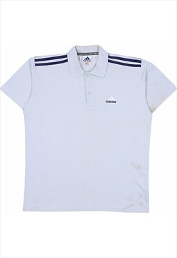 Adidas 90's Short Sleeve Button Up T Shirt Medium White